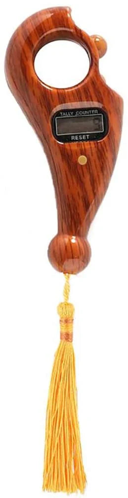 DIGITAL JAAP MALA - ROTATING PRAYER BEADS WITH LED DISPLAY (BROWN)