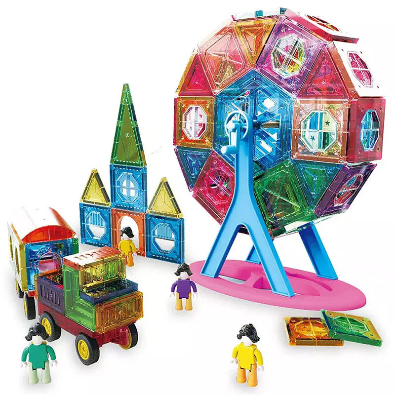 Magnetic Building Tiles DIY Construction Toy 120 Pcs
