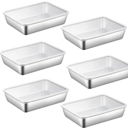 Stainless Steel Rectangular Tray With Lid
