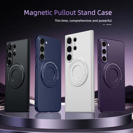 Matte Invisible Stand Magnetic Case For Samsung S23/ S23+/ S23 Ultra