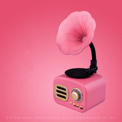 Retro Wooden Phonograph Bluetooth Speaker