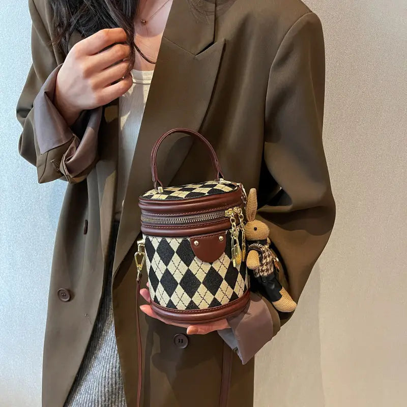Mini Argyle Pattern Handbag