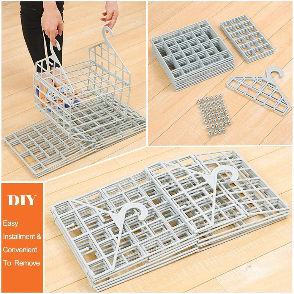 Space-Saving Foldable Wardrobe Organizer – Multi-Layer Hanging Closet Shelves for Clothes, Underwear, and Dormitory Storage (Set of 2)
