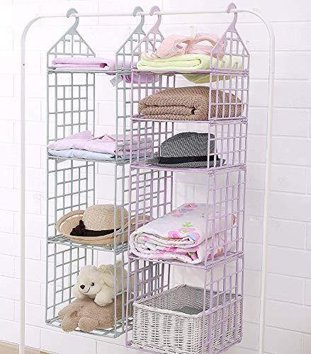 Space-Saving Foldable Wardrobe Organizer – Multi-Layer Hanging Closet Shelves for Clothes, Underwear, and Dormitory Storage (Set of 2)