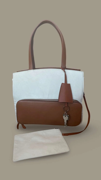 👜 Premium Leather Work Bag with Insulated Compartment