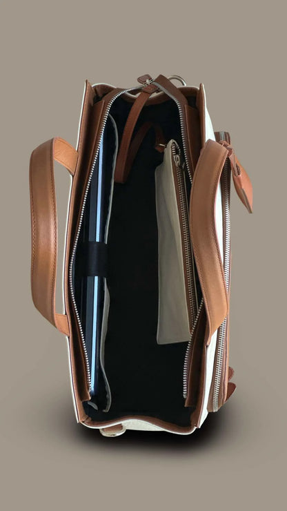 👜 Premium Leather Work Bag with Insulated Compartment