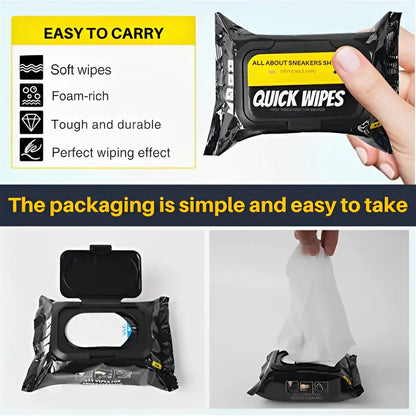 80-Pack Instant Sneaker Cleaner Wipes - Quick Dirt & Stain Removal Shoe Cleaning Wipes for Sneakers (Pack of 1)